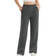 thumbnail image 1 of Womens Sweat Pants, Fashion Casual Solid Color Waist Sweatpants with Side Pockets, 1 of 5