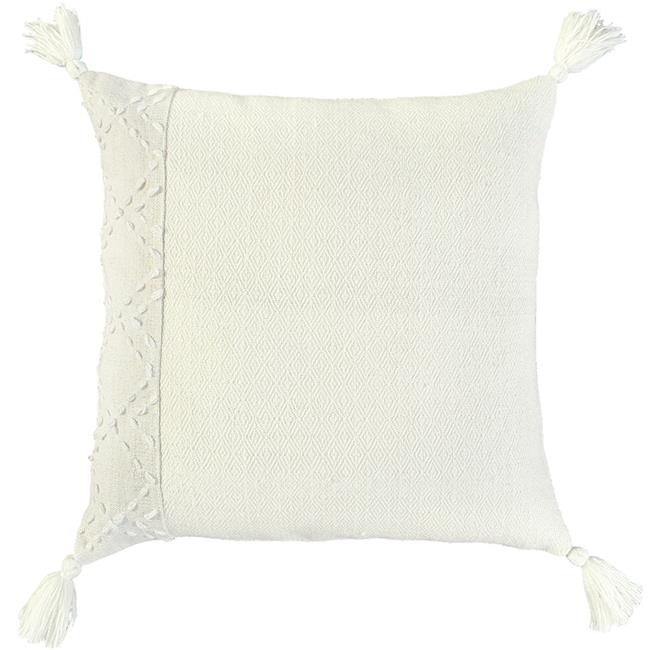 HomeRoots 403476 Ivory Accent Stitch Color Block Throw Pillow