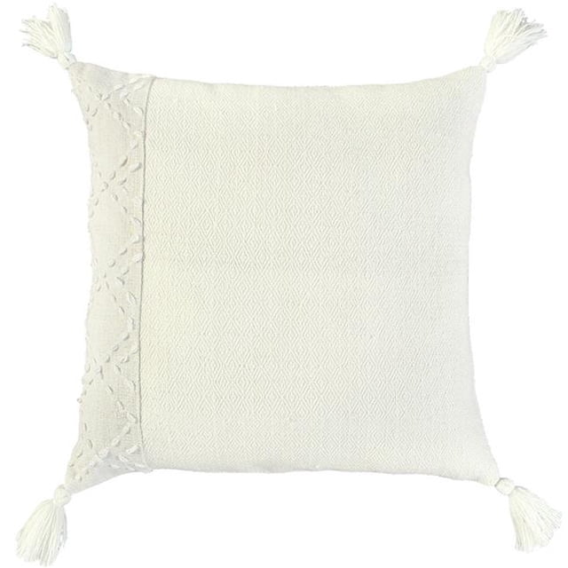 HomeRoots 403476 Ivory Accent Stitch Color Block Throw Pillow