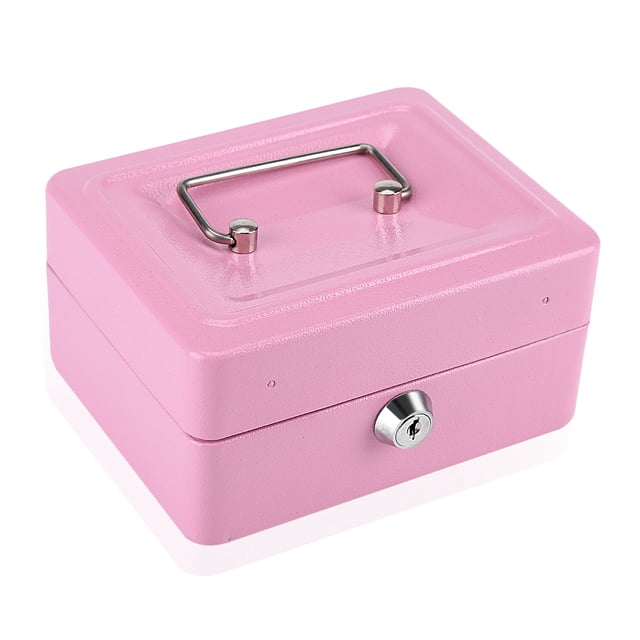 FAGINEY 1Pc Mini Portable Steel Petty Lockable Cash Money Coin Safe Security Box Household