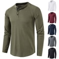 thumbnail image 4 of CEHVOM Men's Loose Long-sleeved T-shirt Round Neck Solid Color Bottoming Shirt, 4 of 5