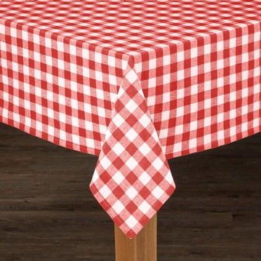 Fabstyles Country Check Tablecloth Farmhouse Decor For Indoor/Outdoor Use, Picnics, BBQ’s, Potlucks, Summer Events, Living and Dining Room