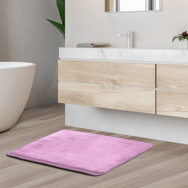 1 Small Clara Clark Bath Mat Bathroom Rug - Absorbent Memory Foam Bath Rugs - Non-Slip, Cozy Velvet Feel Microfiber Bathrug, Plush Shower, Toilet- Floor Bathmats Carpet - Lavender Dream - 17"x24"