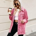 thumbnail image 5 of Posijego Veste en Denim pour Femme Tendance à Manches Longues à Revers Boutonnée Vestes en Jean Mode Décontractée Manteau, 5 of 5