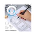 thumbnail image 3 of FYY 2 Pcs Règle Géométrique Multifonctionnelle, Modèle de Dessin Géométrique Outil de Mesure Règle de Dessin en Plastique, Règles de Draft pour Étudiant Schoo, 3 of 4