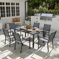 thumbnail image 2 of Outsunny Ensemble de Salle à Manger d'Extérieur 7 Pcs avec 6 Chaises Empilables et Table Rectangulaire, 2 of 10