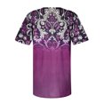 thumbnail image 4 of CEHVOM Mode Femme Décontractée Imprimé Col Rond Ample Manches Courtes T-shirt Haut Blouse Chandail Liquidation, 4 of 5