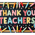 thumbnail image 3 of Colorful Thank You Teachers Backdrop Banner, Teacher Appreciation Day Decor, Education Theme Background, for Classroom Celebrations Teacher Parties Photo Props, 3 of 3