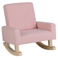 thumbnail image 1 of Gymax Kids Rocking Chair Children Armchair Linen Upholstered Sofa w/ Solid Wood Legs Pink, 1 of 9