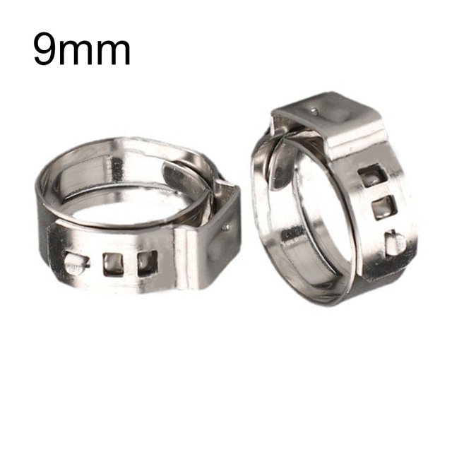Lefu 25pcs Stainless Steel Hose Clamps Single Ear Stepless for Sealing Various Hoses