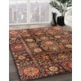 thumbnail image 3 of Ahgly Tapis Rectangulaire Abstrait Safran Rouge Lavable en Machine, 2 Pieds x 5 Pieds, 3 of 7