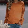 thumbnail image 2 of RKSTN Chandail pour Femmes Mode Couleur Unie Décontracté Manches Longues Col Rond Hauts Coupe Ajustée Chandail à Enfiler Mignon Léger Blouse, 2 of 4