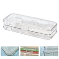 thumbnail image 2 of Clearance! School Supplies Lzobxe Pencil Case Double Pencils Box Clear Stationery Box with 4 Removable Ruler Dividing Spacers Multi Home Utility Box for Pencils Erasers Clips One Size Clear, 2 of 6