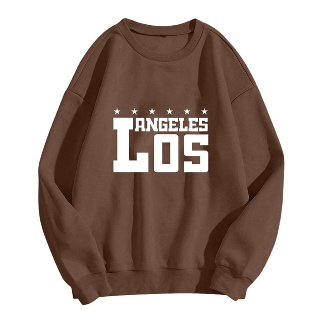 MesaSe Sweatshirt Femme Sweat-Shirt Col Rond Pull Lettre Print Hoodie