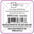 thumbnail image 4 of Pot de fleurs Mainstays Basic Bell 40 cm, gris, design classique avec soucoupe intégrée, résistant aux intempéries, finition mate., 4 of 4