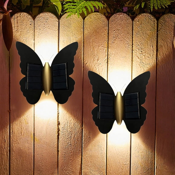 Rideau de Douche en Polyester Danhjin Solar Appliques Murales Extérieures Forme de Papillons Éclairage de Sentiers Modernes Résistant à l'Eau Déco d'Arden pour Escaliers Patio Cour Effet de Lavage Mural LED Chaud Déco Maison