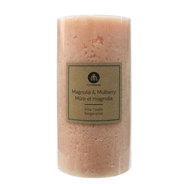 Hometrends 8" Bougie pilier parfumée mûre et magnolia
