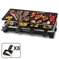 thumbnail image 1 of CUSIMAX Gril à Raclette de Table, Gril et Plaque Électriques d'Intérieur, Gril BBQ Coréen avec Plaque Antiadhésive Réversible 2 en 1, Crêpière, Poêle Électrique, Presse à Sandwich, Presse à Panini, 8 Plaques à Raclette &, 1 of 6
