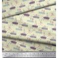 thumbnail image 2 of Soimoi Yellow Poly Georgette Fabric Floral & Leaves Printed Fabric 1 Yard 52 Inch Wide, 2 of 3