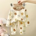 thumbnail image 2 of WEAIXIMIUNG Christmas Solid Color Children's Hoodie Set With Thick Fall And Winter Homewear Pajamas 120, 2 of 6