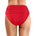 thumbnail image 3 of FYEGRE Women's High Waisted Bikini Bottom Tummy Control Ruched Bathing Suit Swim Bottom Red XL, 3 of 5
