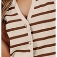 thumbnail image 3 of Women Striped Dressy Tops Cropped Tank Tops Sleeveless Button Up Cardigan Sweater Vests, 3 of 5