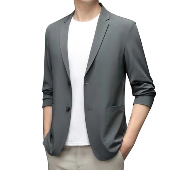 Gaexia Veste de Complet d'Été Légère pour Homme Coupe Ajustée Décontractée Extensible Manteau Sport pour le Printemps et l'Été Confortable Tenue Stylée