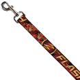 thumbnail image 2 of Dog Leash The Flash Logo3 Poses Black Red Gold 6 Feet Long 0.5 Inch Wide, 2 of 3