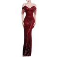 thumbnail image 2 of UPPADA Wedding Guest Dresses for Women One Shoulder Ruched Formal Evening Dress Wrap Ruffle Hem Dress Halter Bodycon Maxi Dress High Waist Party Prom Gown Cocktail Dress Up To 65% off, 2 of 7