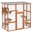 thumbnail image 1 of PawHut Catio Outdoor Cat House Wooden Cat Enclosure w/ Bridge, Resting Box, 1 of 10