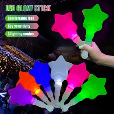 LED Glow Stick Light Up Wand Stick with 3 Light Modes Star or Heart Shaped Colorful Luminous Stick for Concert Party Events