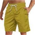 thumbnail image 1 of Yuyuzo Mens Shorts High Waisted Drawstring Quick Dry Summer Beach Swim Knee Length Shorts with Pockets, 1 of 4