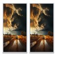 thumbnail image 2 of Designart "Storm Raging SPIRAL I" Storms Framed Wall Art Set Of 2 - Grey Landscapes Gallery Wall Frame Set For Home Decor, 2 of 6