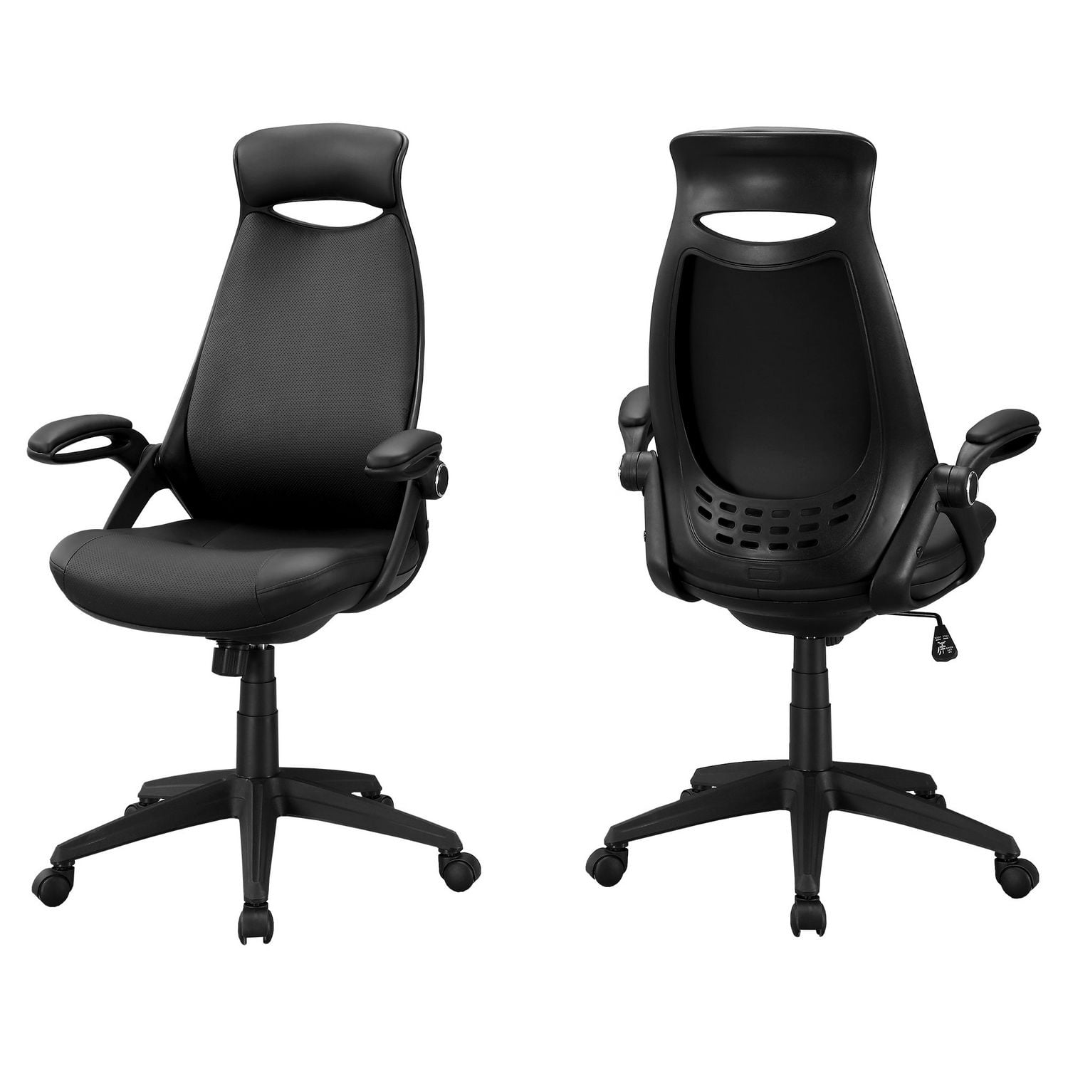 Monarch Specialties Chaise De Bureau, Hauteur Ajustable, Pivotant, Ergonomique, Appuis-bras, Bureau, Travail, Métal, En Tissu, Noir, Contemporain, Moderne