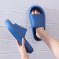 thumbnail image 2 of serony 2pcs Home Slippers EVA Non-slip Sandals Couples Open-Toe Thick Sole Slippers, Blue, Suitable for Size 37-38, 2 of 7