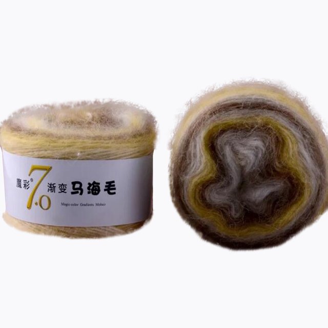 jovati Color 7.0 Progresive Mohair Line Silk Mohair Fine Hand Knitting Yarn Ball