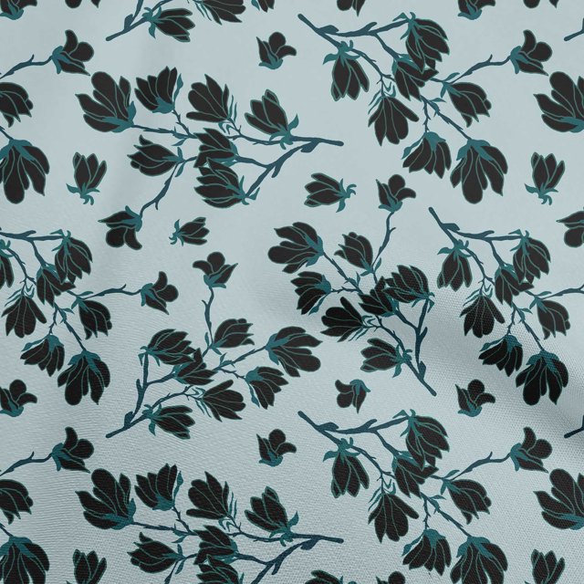 oneOone Rayon Light Blue Fabric Floral Fabric For Sewing Printed Craft Fabric By The Yard 56 Inch Wide