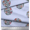 thumbnail image 3 of Soimoi Tissu en Poly Georgette Imprimé Feuilles et Fleurs au Mètre 52 Pouces de Large, 3 of 3