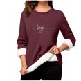 thumbnail image 2 of Heisall Chemises de Base pour Femmes Automne Hiver Imprimé Floral Col Rond Manches Longues Épaissies Polaire Teddy Shearling Chaud Ajusté Hauts Thermiques pour Usage Quotidien par Temps Froid, 2 of 3