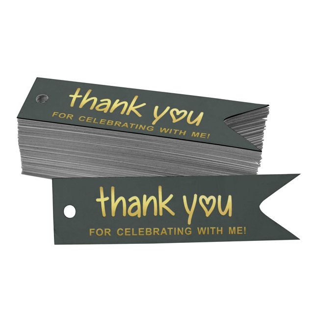 Inkdotpot Real Gold Foil Thank You For Celebrating With Me Birthday Tags Favor Hang Paper Tags 100 Pieces