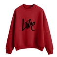thumbnail image 1 of CEHVOM Femmes Mode Décontractée Imprimé Col Rond Ample Manches Longues Hauts Courts Blouse Chandails Sans Capuche Liquidation, 1 of 5