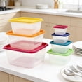 thumbnail image 4 of Dvumao Kitchen Utensils , Ensemble de Rangement Alimentaire en Plastique Arc-en-Ciel Multicolore 14 Unités Idéal pour le Rangement des Restes et le Réchauffage, Cadeaux pour Maman, 4 of 8