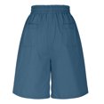 thumbnail image 5 of Summer Clearance! Womens Plus Size Pants,Summer Pants for Womens,Ladies' Summer Fashionable Design Casual And Comfortable High Waisted Loose Drawstring Multi Pocket Five Quarter Pants, 5 of 5