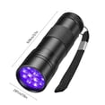thumbnail image 3 of Lampe de Poche à Lumière Violette USB Rechargeable Blacklight / Mini Détecteur UV pour Taches d'Urine d'Animaux, Verre à Uranium, Polymérisation en Résine, Argent, Inspection Fluorescente / Pile 3 AA / 1 Pce / Aluminium Portable 3,7 Po, 3 of 8