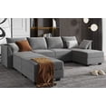 thumbnail image 3 of HONBAY Reversible Modular Sectional Sofa Modern U-Shape Couch with Chaise, Grey, 3 of 7