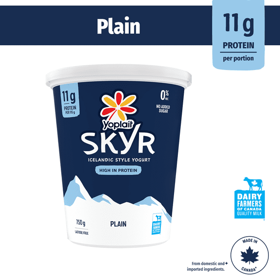 Yoplait Yogourt Skyr Nature, Teneur élevée en protéines, 0% M.G. 750g