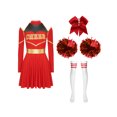 thumbnail image 3 of iiniim Uniforme Sportif de Cheerleading Classique de Lycée pour Femmes Cheerio Robe Fantaisie Rouge A TG, 3 of 7