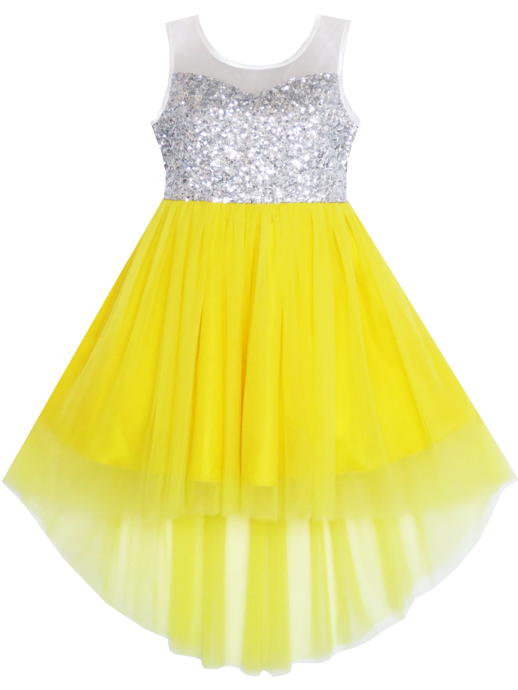 Girls Dress Sequin Mesh Party Princess Tulle Shiny Glitter 8 Years