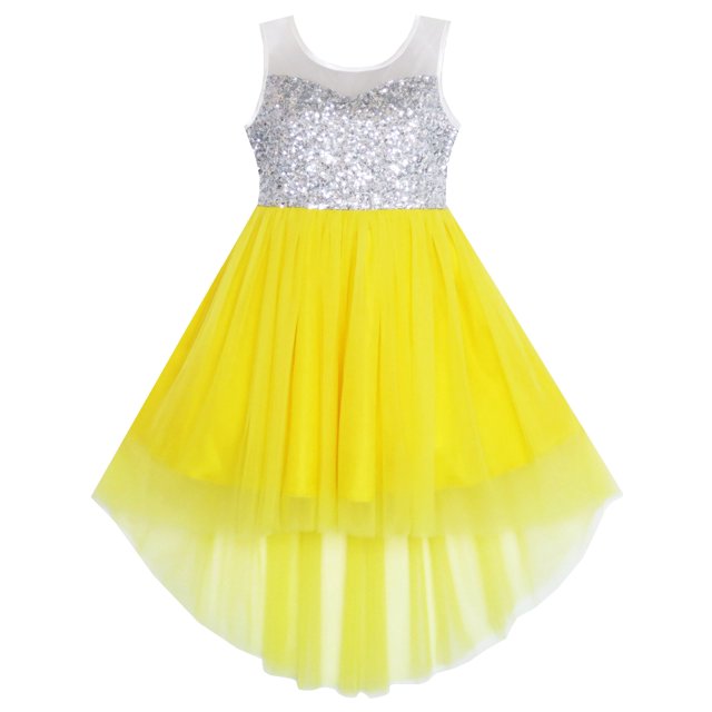 Girls Dress Sequin Mesh Party Princess Tulle Shiny Glitter 10 Years