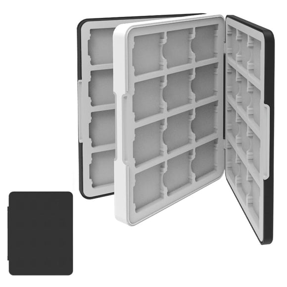 Étui de Rangement pour Cartes de Jeu à 48 Emplacements pour Consoles Nintendo DS/3DS Series - Boîte Organisatrice de Voyage Protectrice avec Doublure en Silicone Souple et Fermeture Magnétique - Noir, Rouge, Bleu